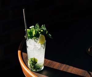 refreshing cocktail with fresh herbs